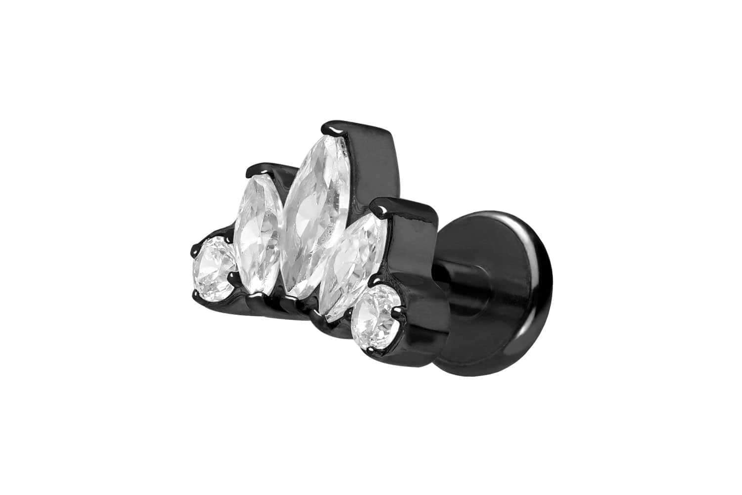Titan Labret Piercing mit Push Fit LOTUSBLÜTE
